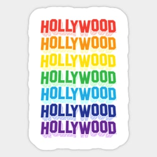 HOLLYWOOD Sign Rainbow Sticker